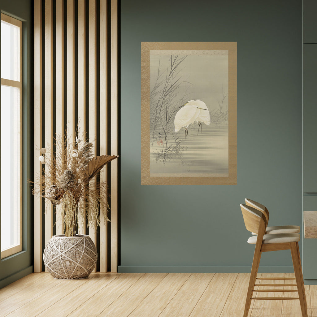 ZILVERREIGERS IN MOERAS Affiche verticale à décoller et à coller