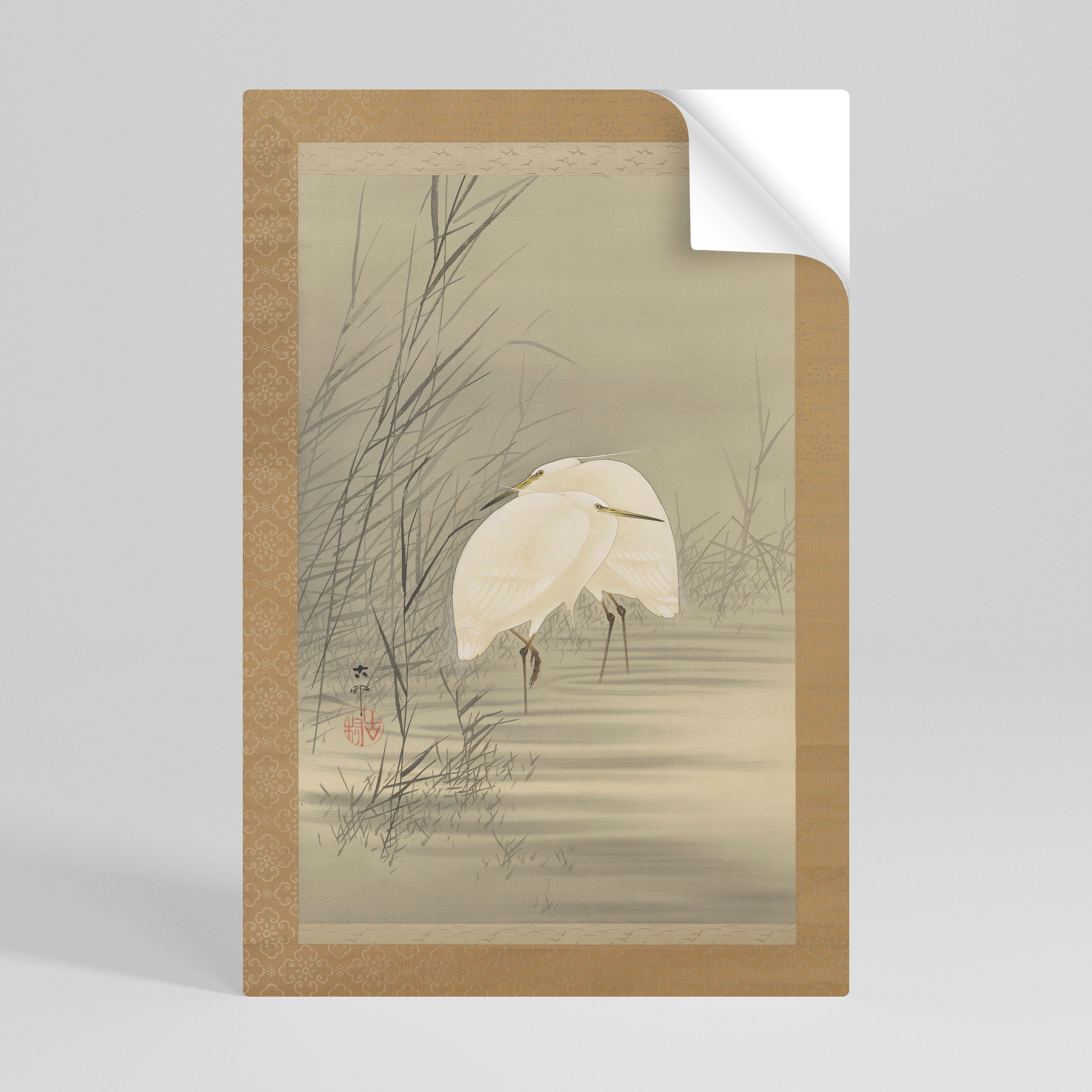 ZILVERREIGERS IN MOERAS Affiche verticale à décoller et à coller