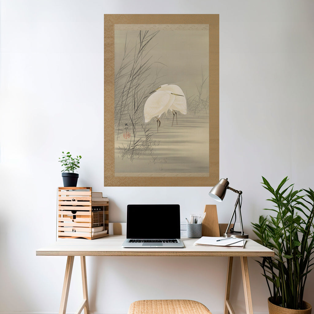 ZILVERREIGERS IN MOERAS Affiche verticale à décoller et à coller