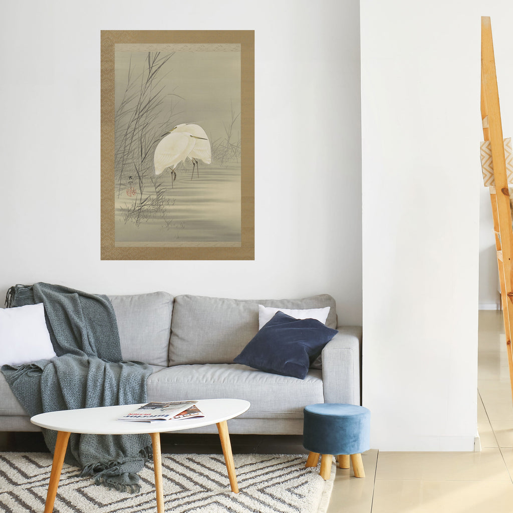 ZILVERREIGERS IN MOERAS Affiche verticale à décoller et à coller