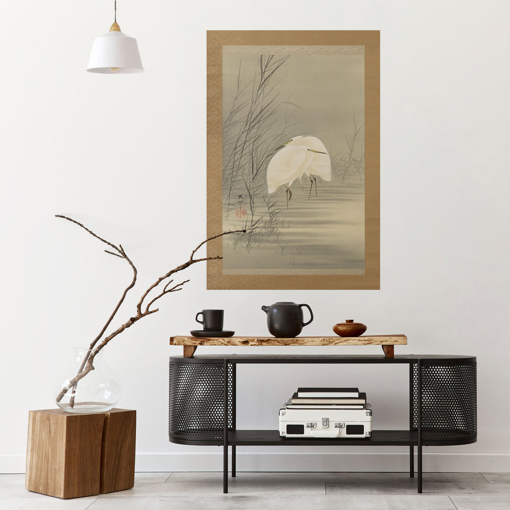 ZILVERREIGERS IN MOERAS Affiche verticale à décoller et à coller