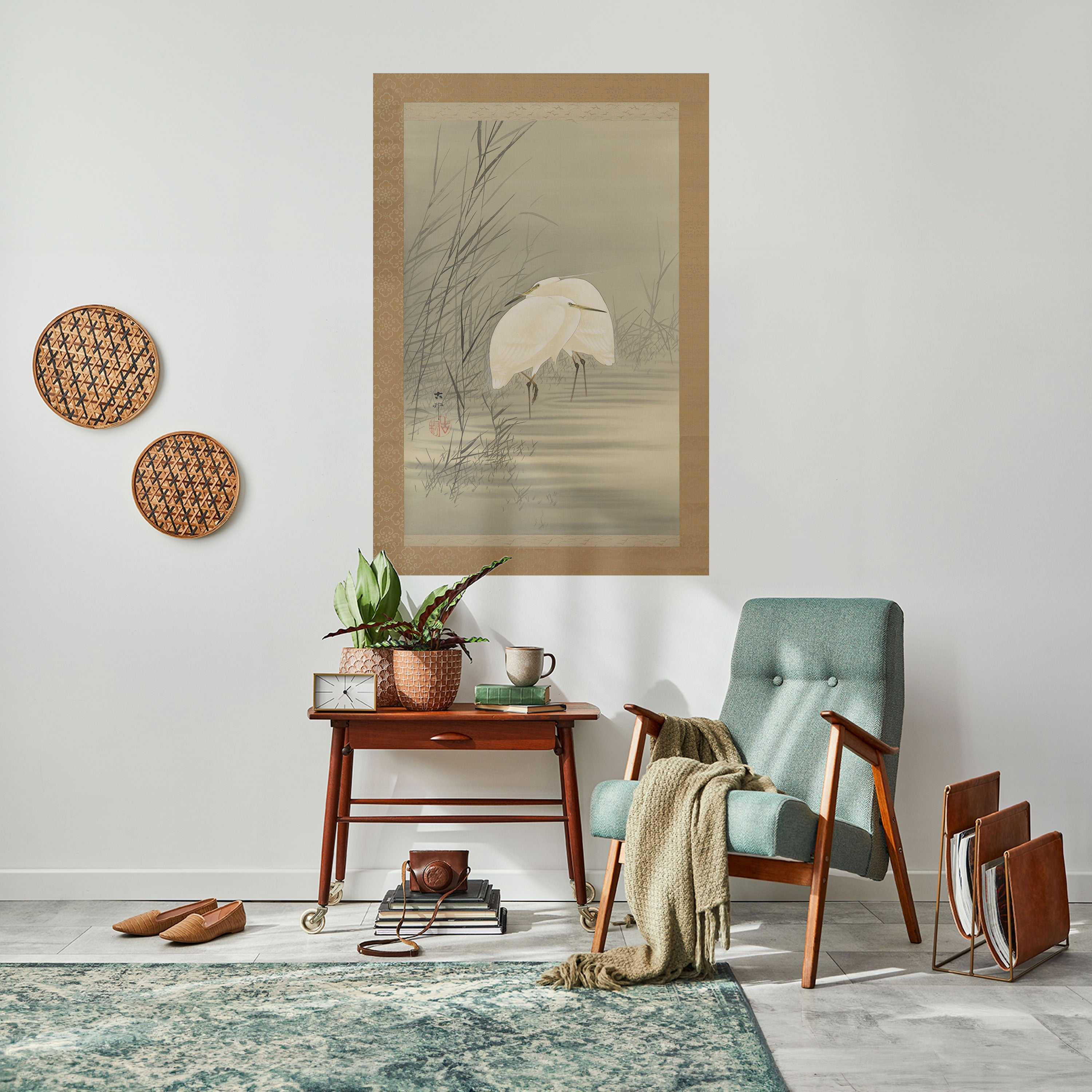 ZILVERREIGERS IN MOERAS Affiche verticale à décoller et à coller