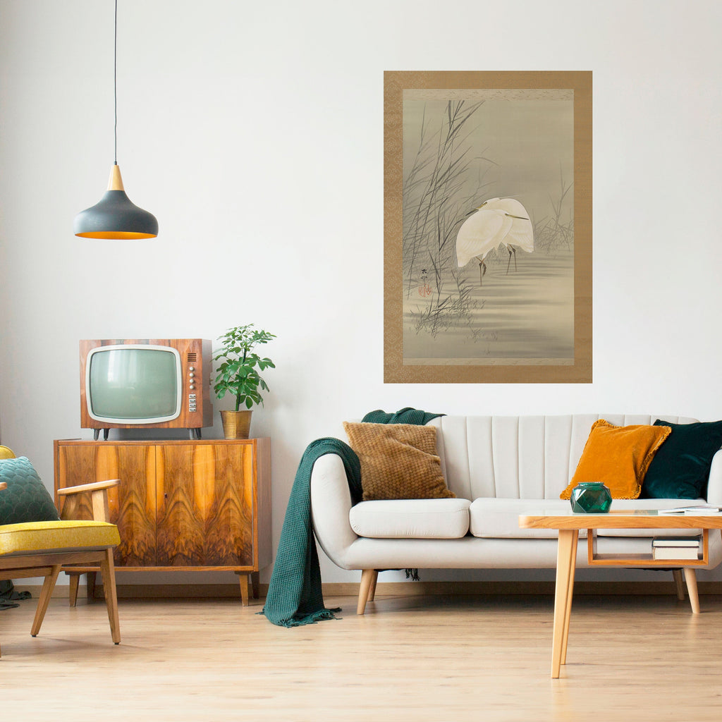 ZILVERREIGERS IN MOERAS Affiche verticale à décoller et à coller