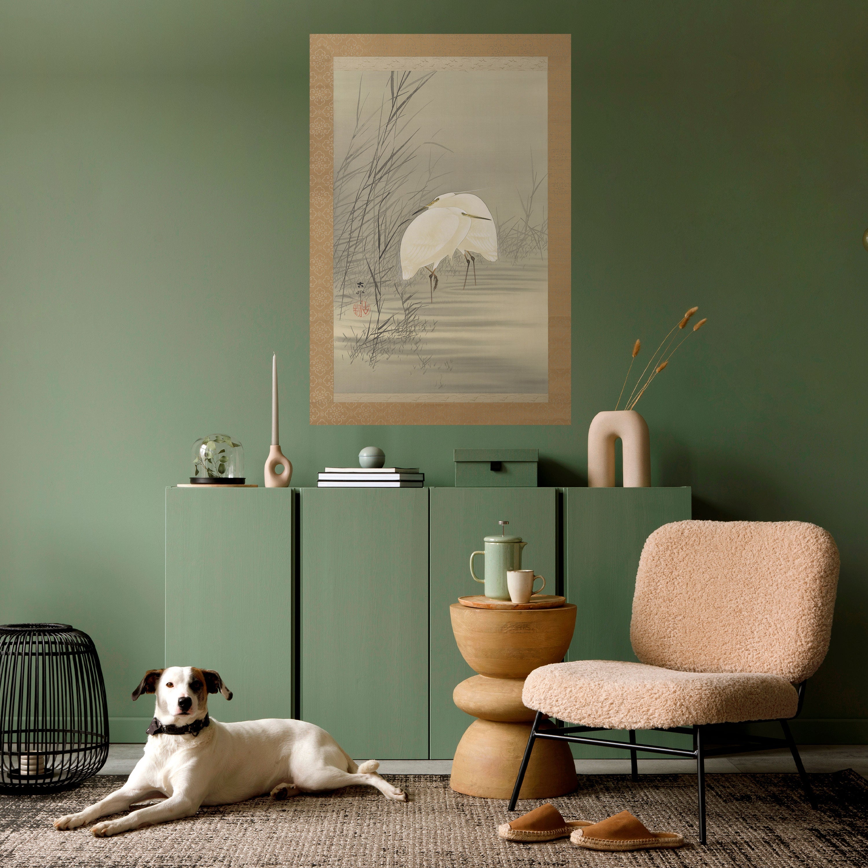 ZILVERREIGERS IN MOERAS Affiche verticale à décoller et à coller