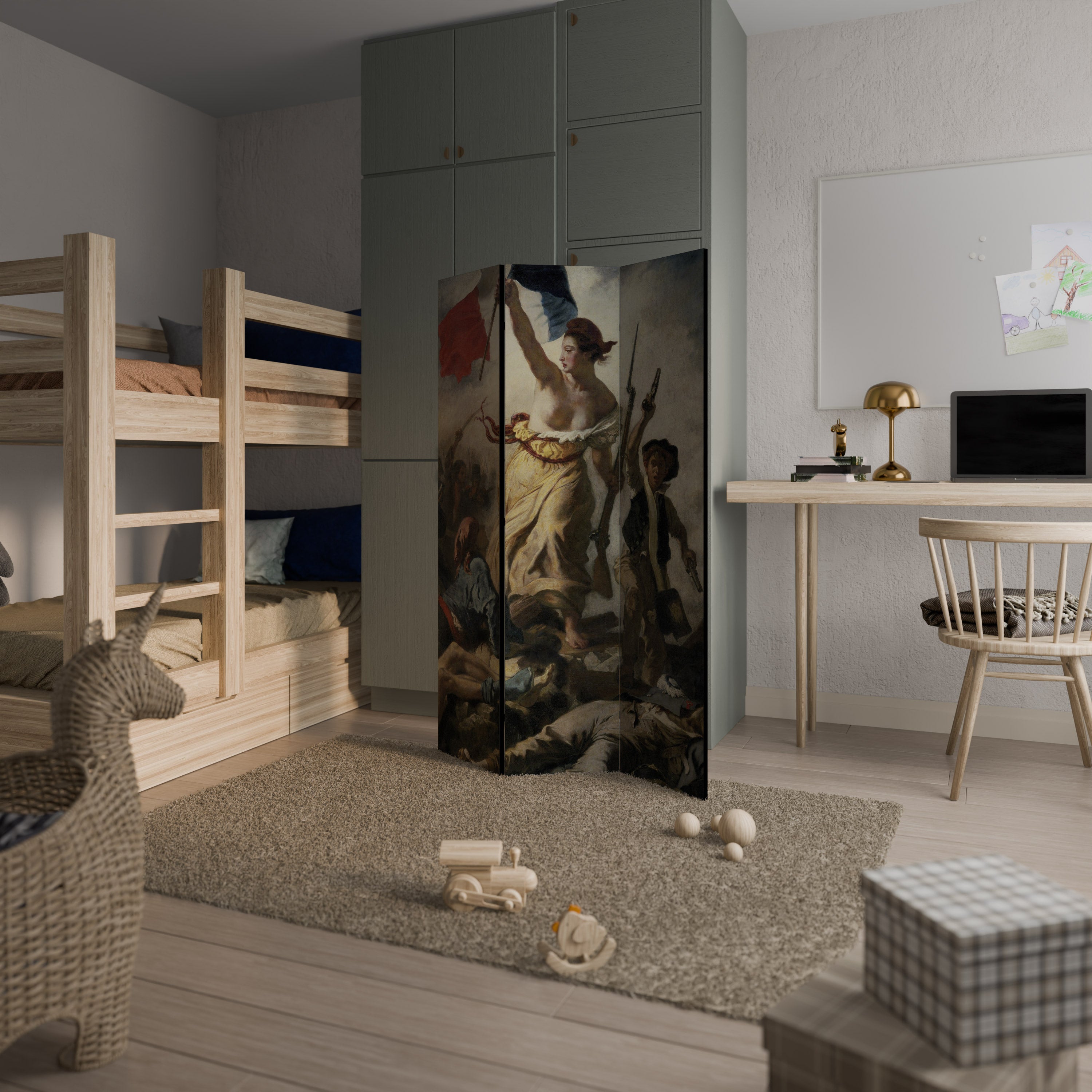 Paravent décoratif à 3 panneaux LA LIBERTÉ GUIDANT LE PEUPLE