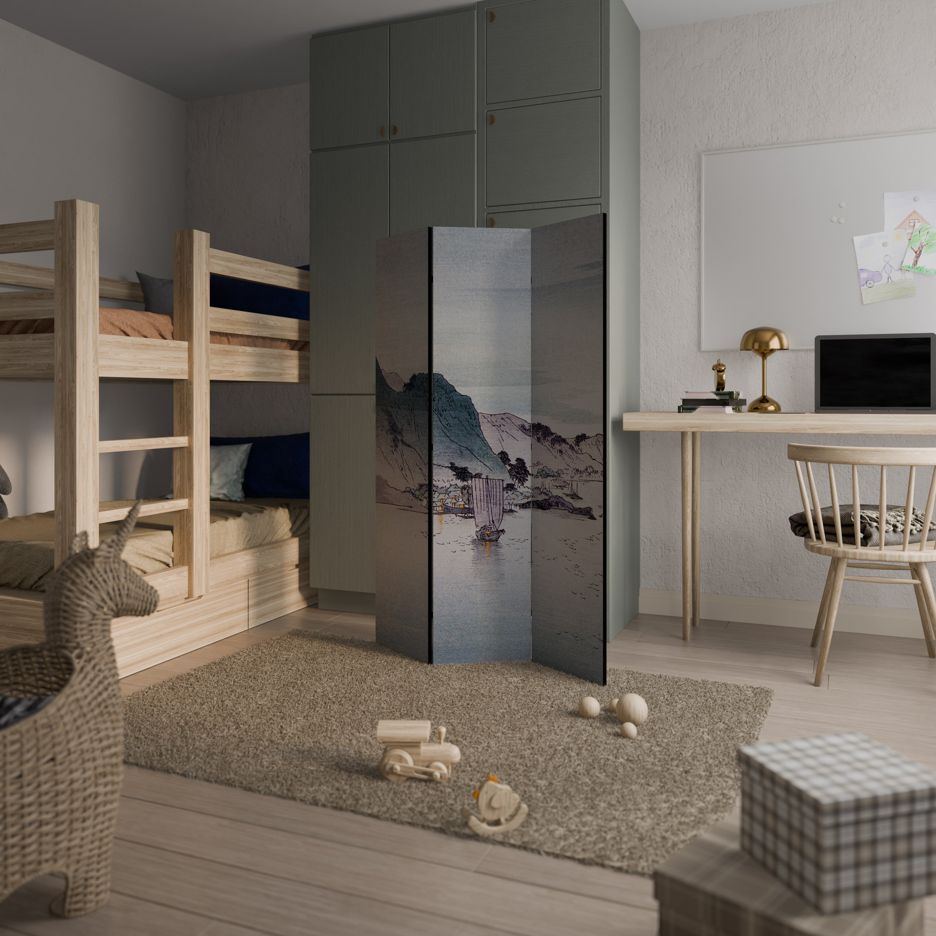 Paravent décoratif à 3 panneaux YūŞGURE NO HANSEN