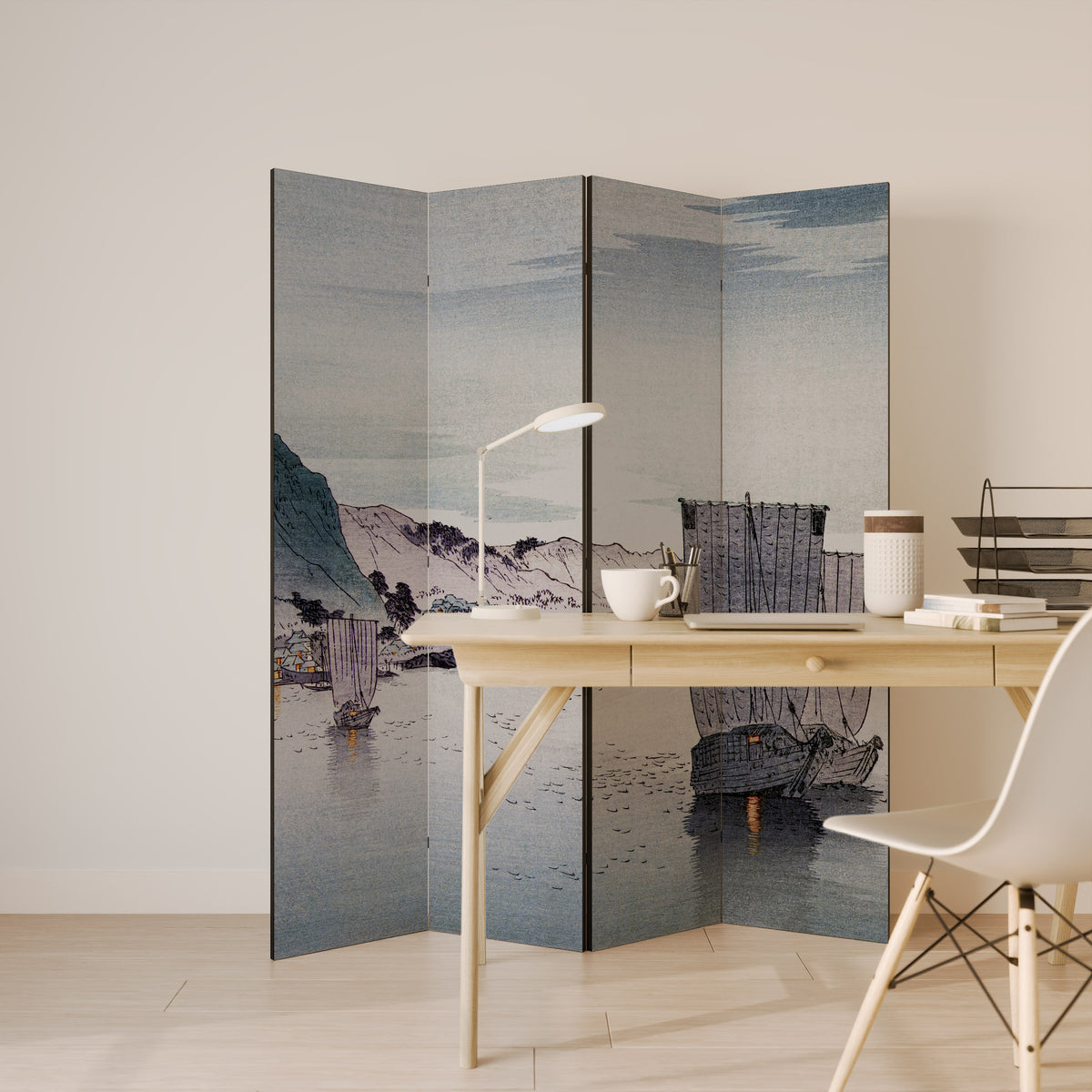 YĹŞGURE NO HANSEN 4-Panel Room Divider