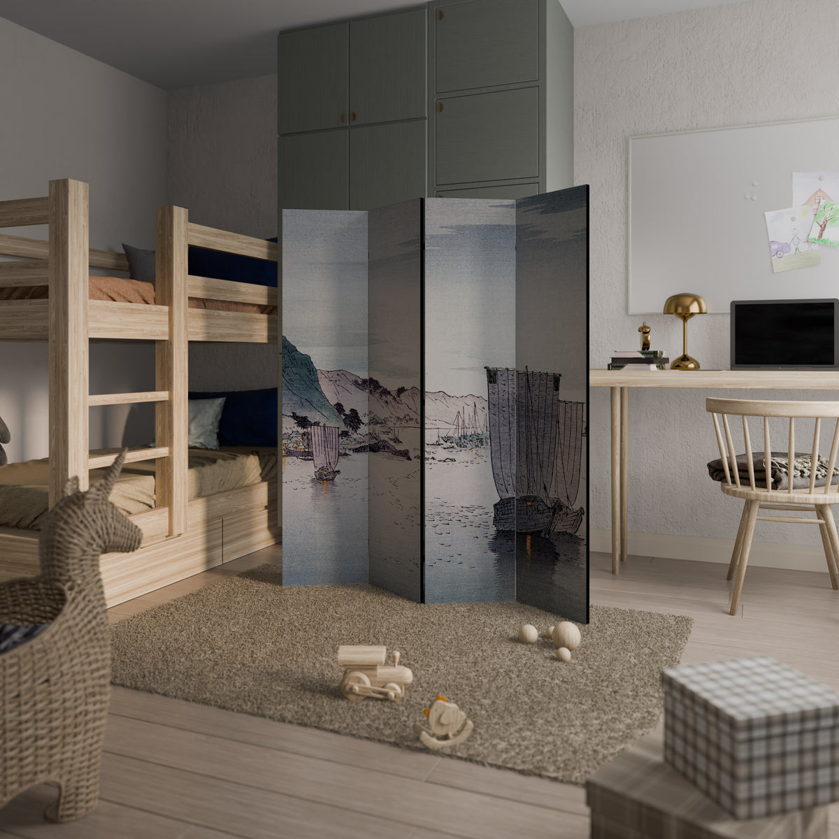 YĹŞGURE NO HANSEN 4-Panel Room Divider