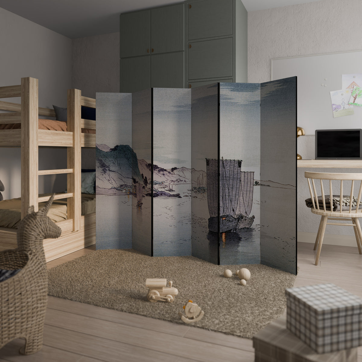 YĹŞGURE NO HANSEN 6-Panel Room Divider