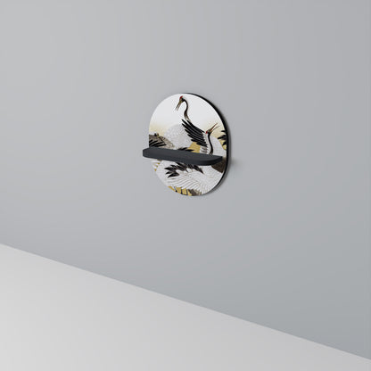 JAPANESE FLOCK OF CRANES Art Shelf
