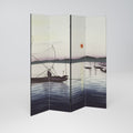 BOATS AND SETTING SUN 4-Panel Room Divider