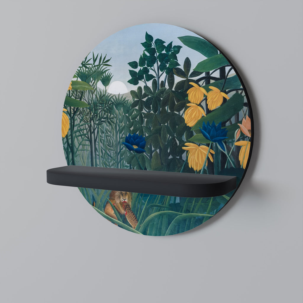 Étagère ronde LE REPAS DU LION en finition noire