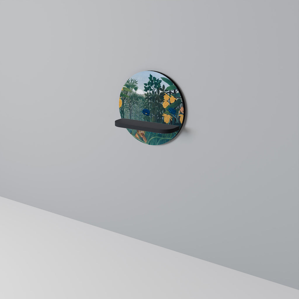 Étagère ronde LE REPAS DU LION en finition noire