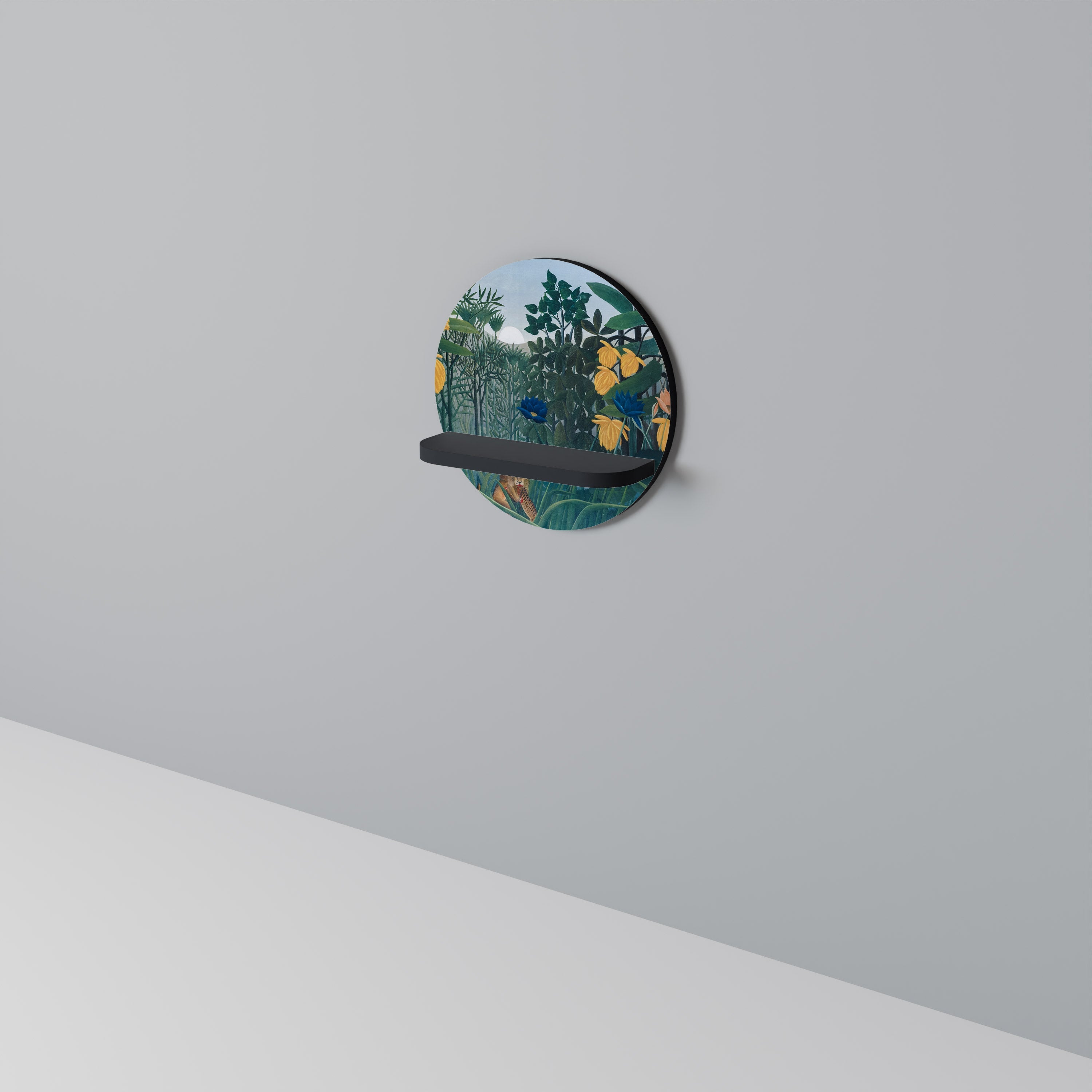 Étagère ronde LE REPAS DU LION en finition noire