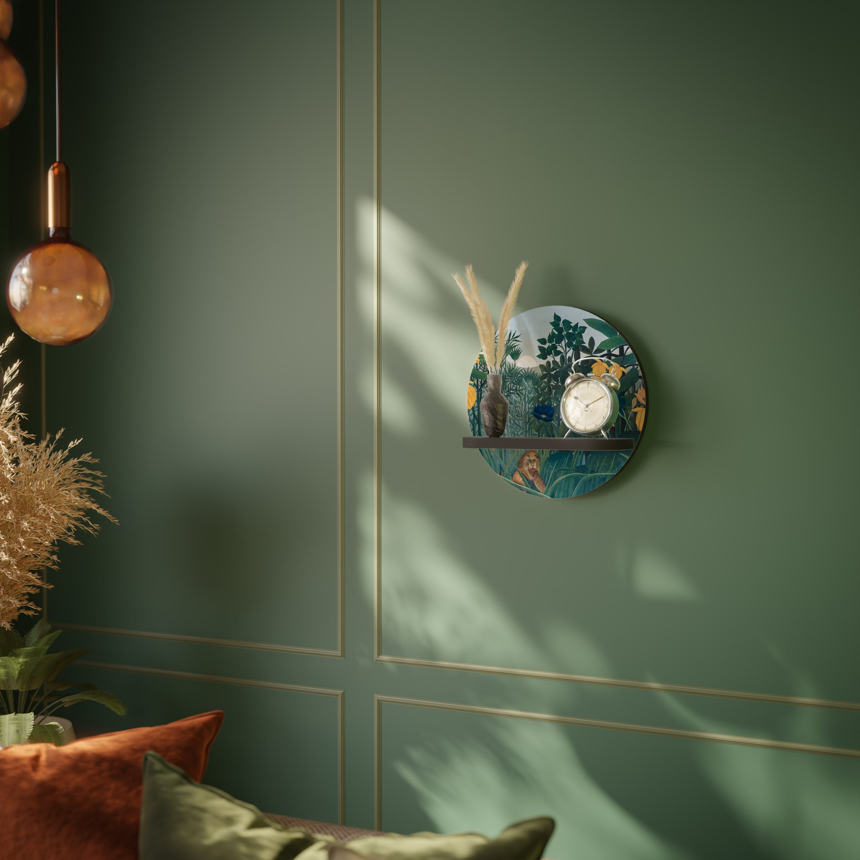 Étagère ronde LE REPAS DU LION en finition noire