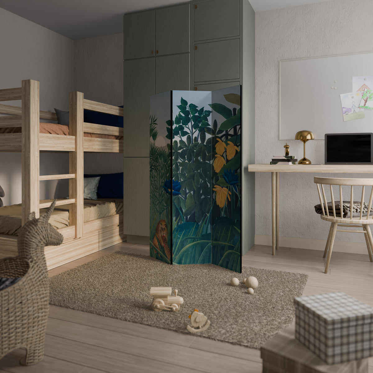 THE REPAST OF THE LION 3-Panel Room Divider