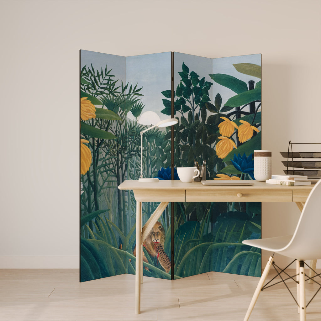 THE REPAST OF THE LION Decorative 4-Panel Room Divider
