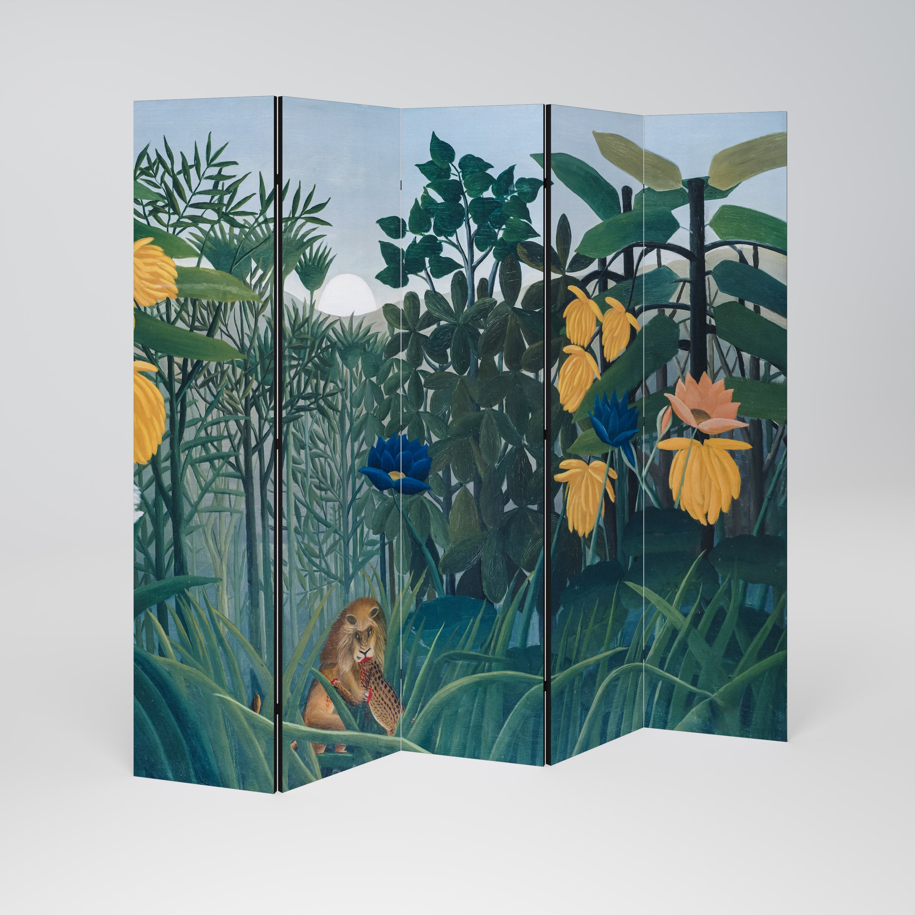 THE REPAST OF THE LION Decorative 5-Panel Room Divider