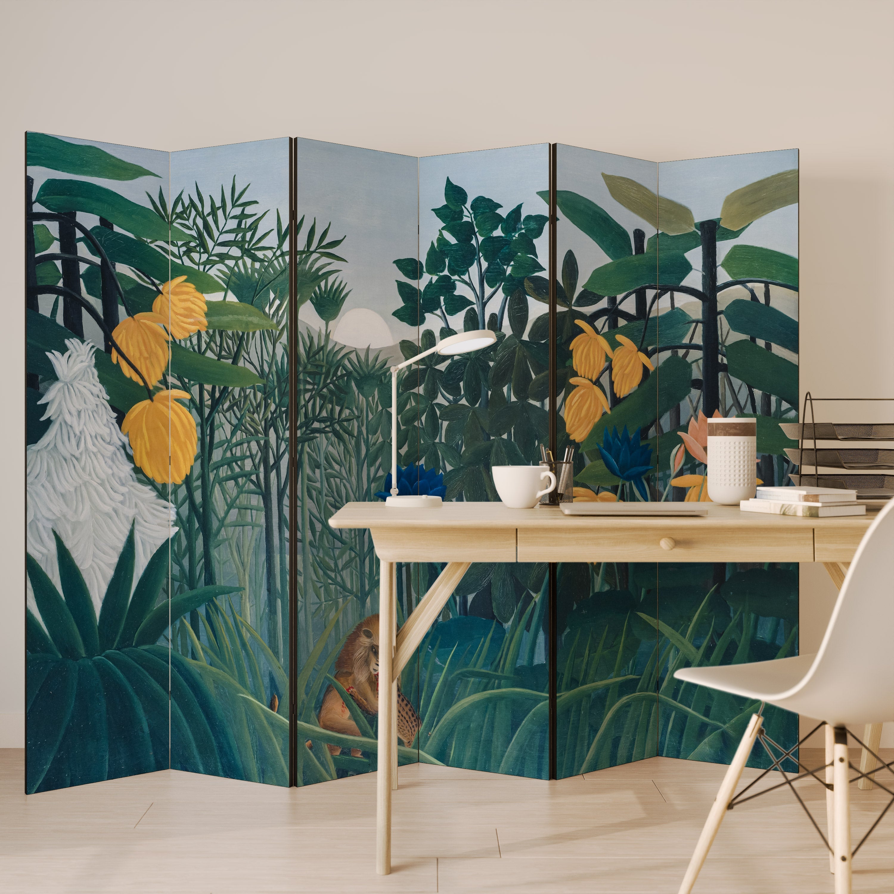 THE REPAST OF THE LION Decorative 6-Panel Room Divider