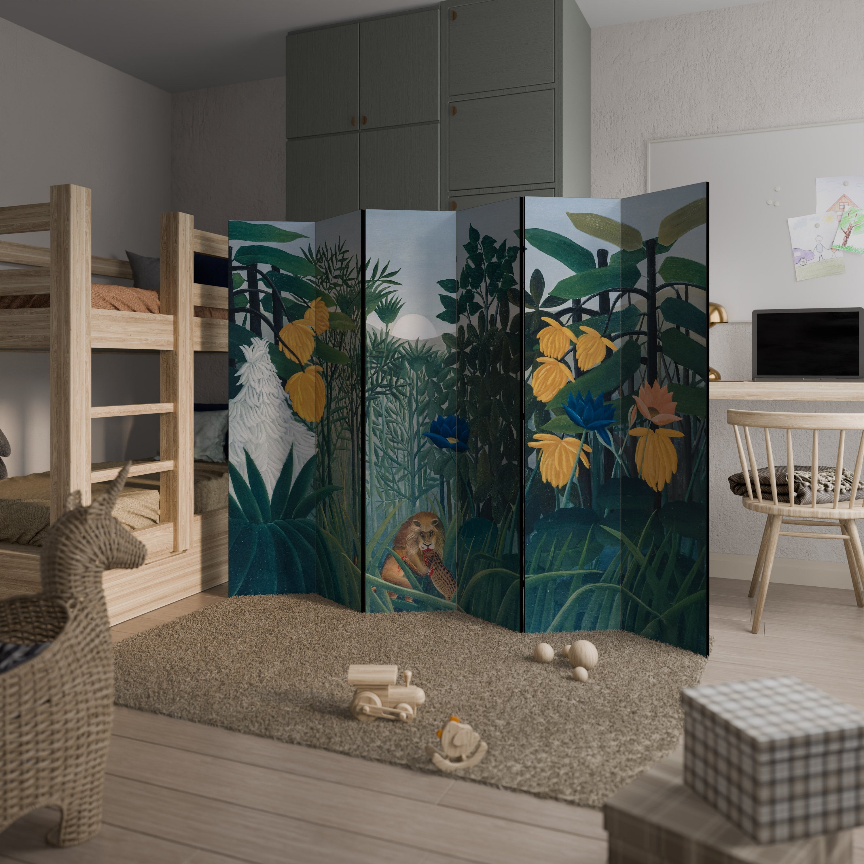 THE REPAST OF THE LION Decorative 6-Panel Room Divider