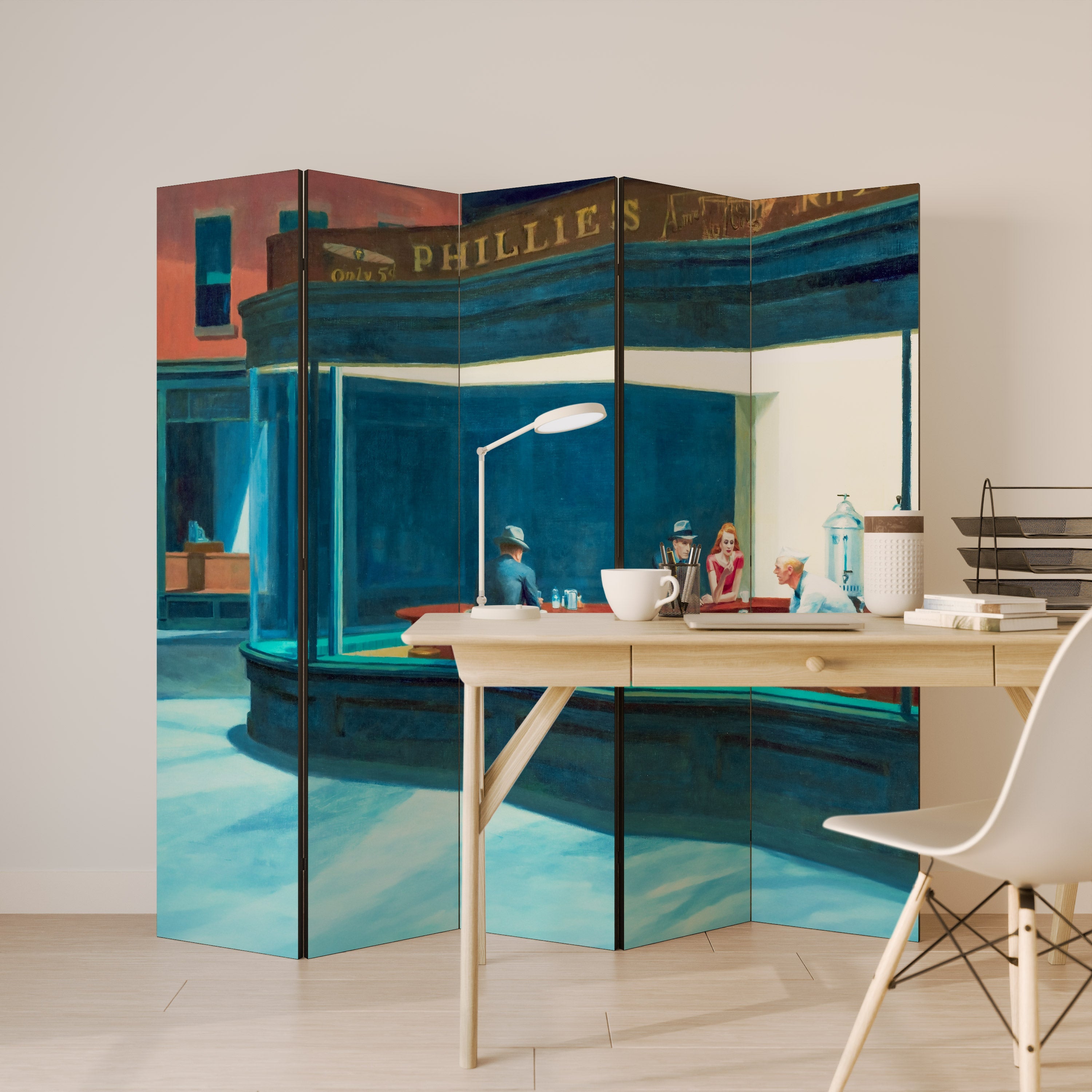 NIGHTHAWKS Decorative 5-Panel Room Divider