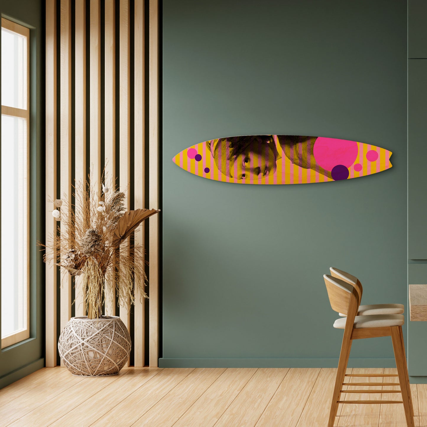 HER WITH A PEARL Surfboard Decorative Panel