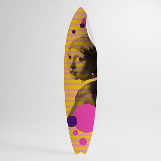 HER WITH A PEARL Peel and Stick Surfboard Sticker