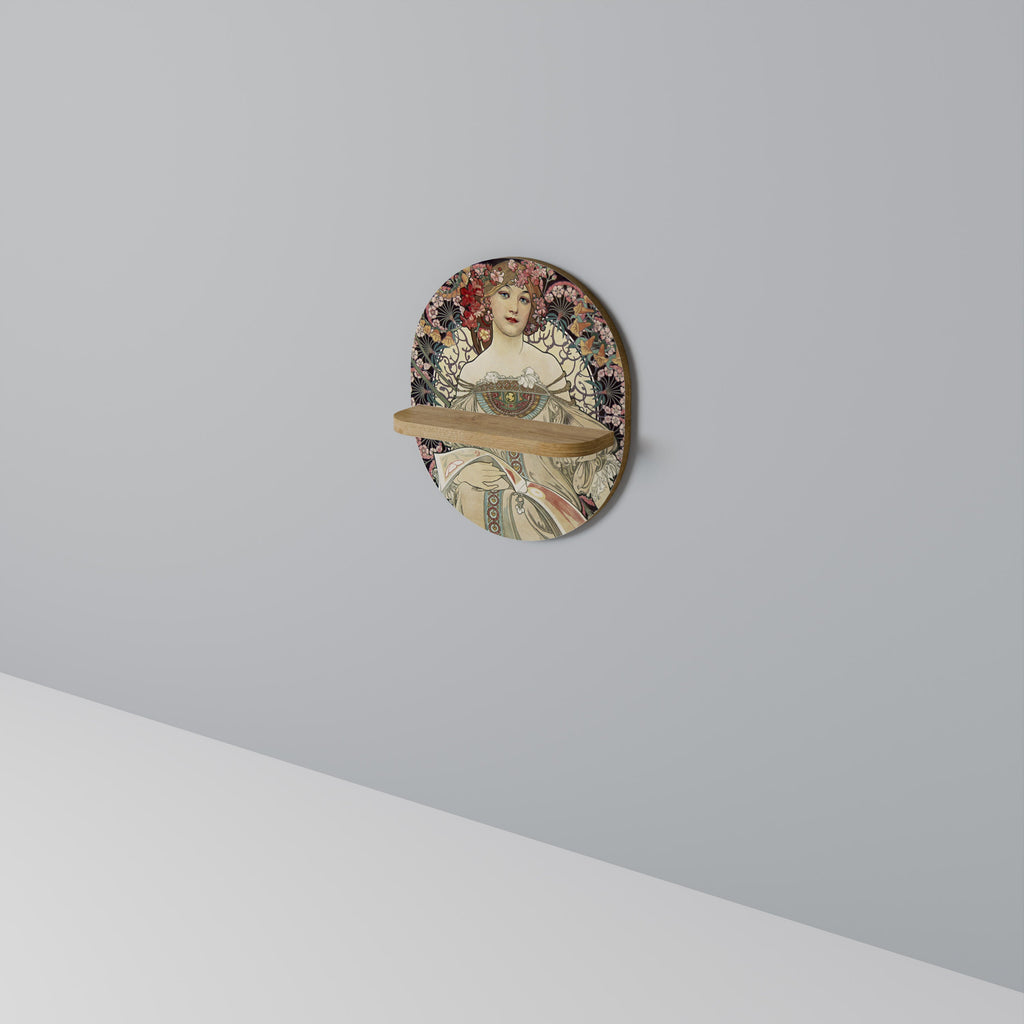 CHAMPENOIS IMPRIMEUR Etagère D'art Ovale Effet Chêne