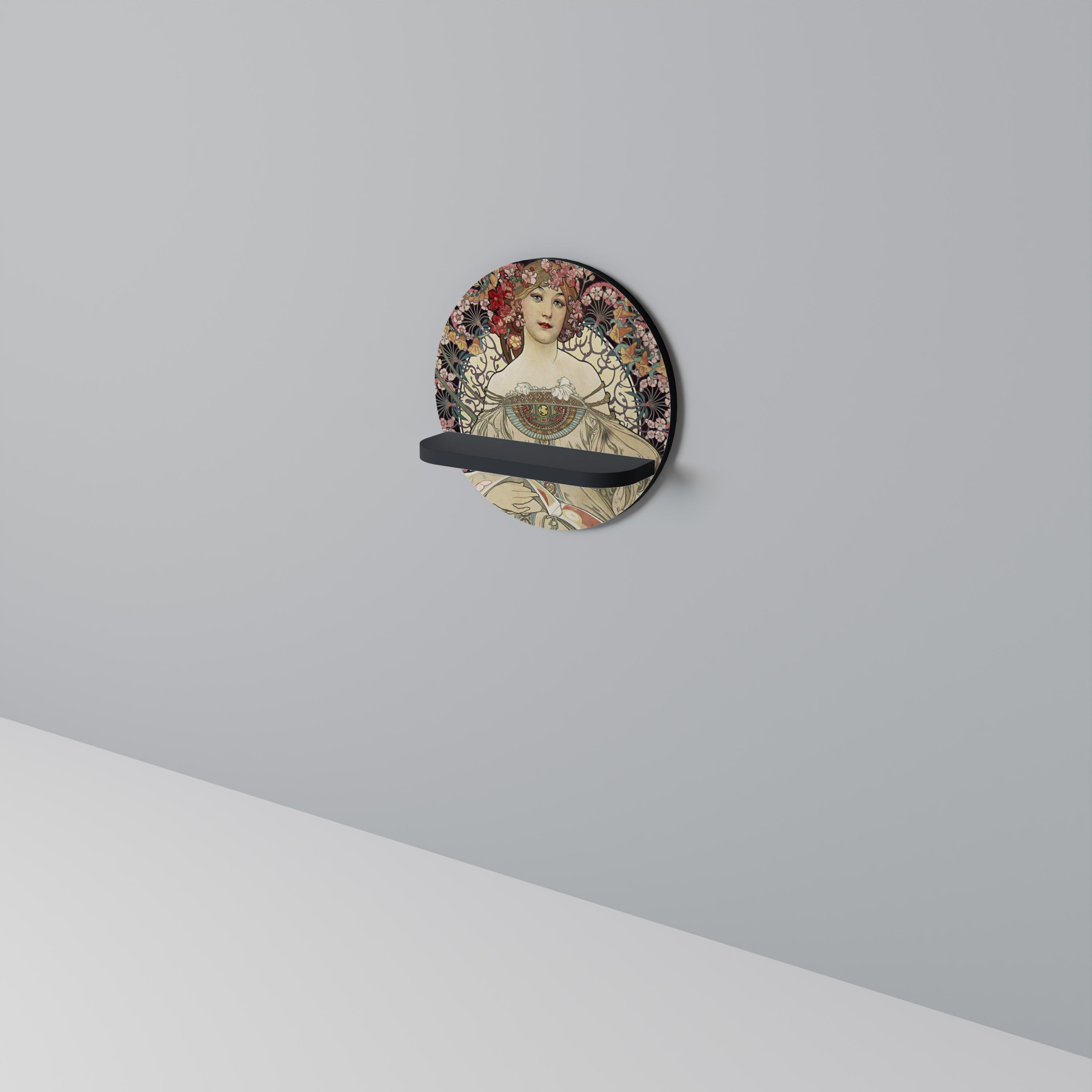 Étagère d'art ronde CHAMPENOIS IMPRIMEUR en finition noire