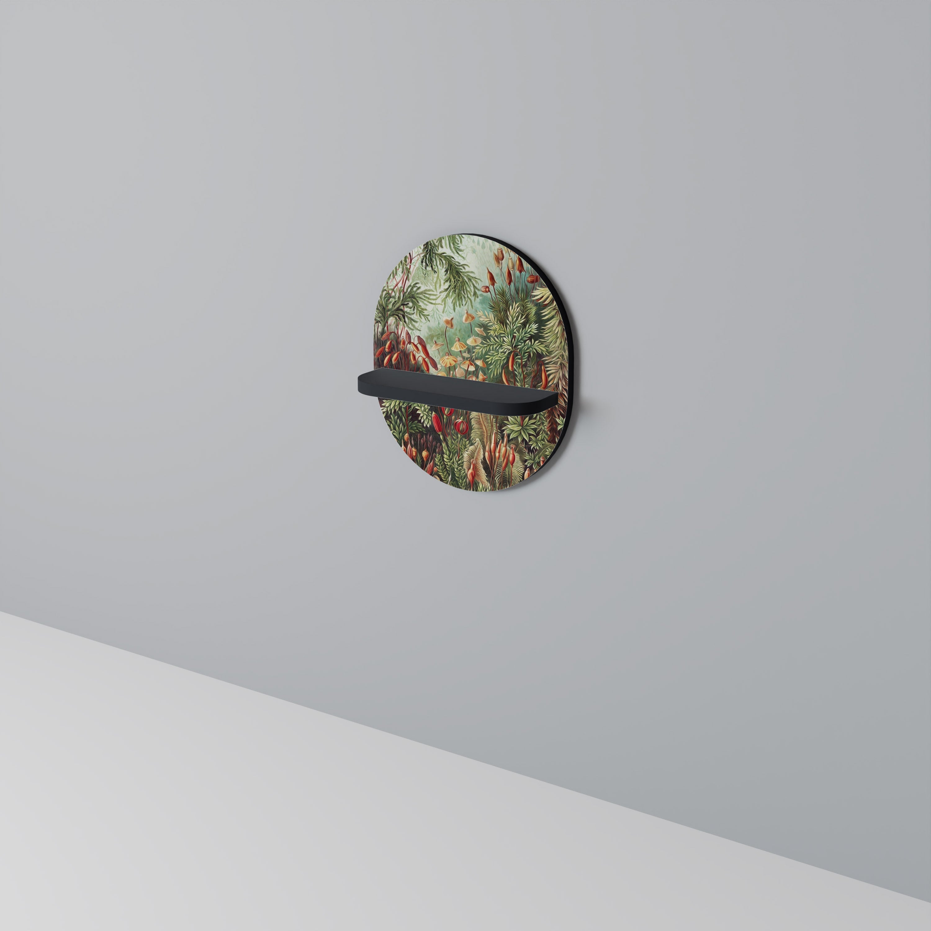 Étagère d'art ovale MUSCINAE LAUBMOOSE en finition noire