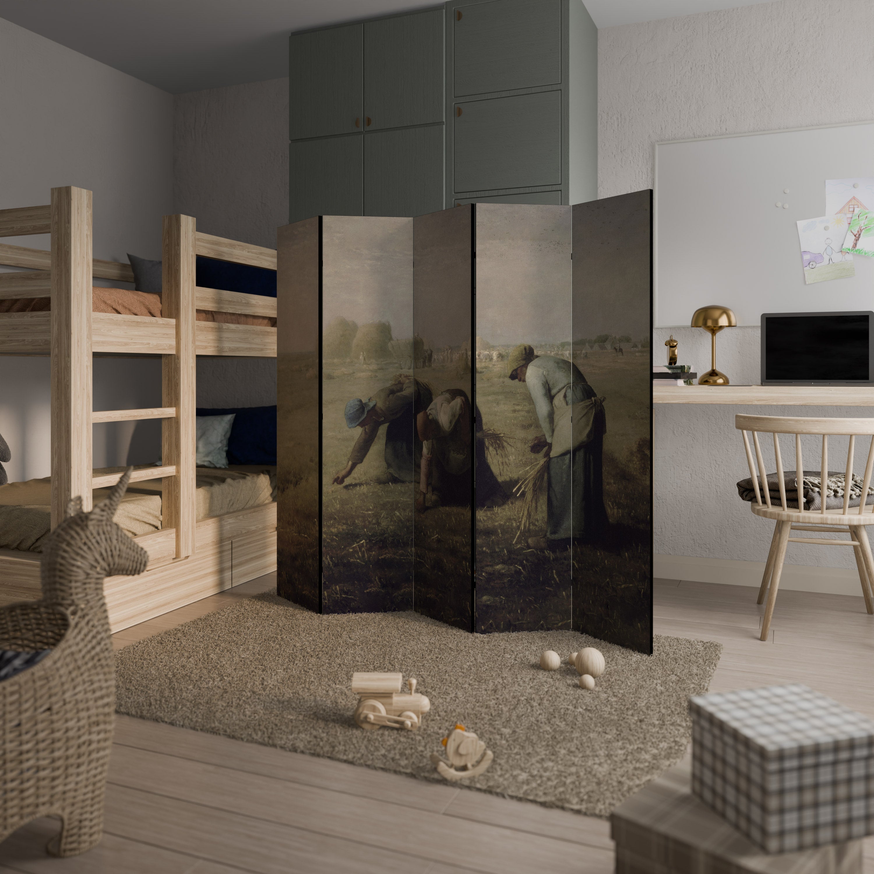 THE GLEANERS Decorative 5-Panel Room Divider