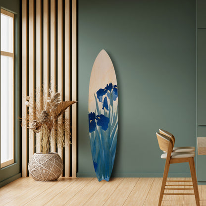 BLUE FLORAL RIDE Surfboard Decorative Panel