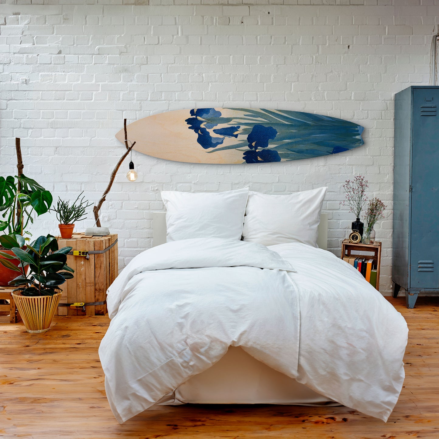 BLUE FLORAL RIDE Surfboard Decorative Panel