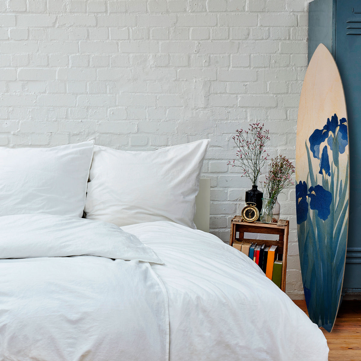 BLUE FLORAL RIDE Surfboard Decorative Panel