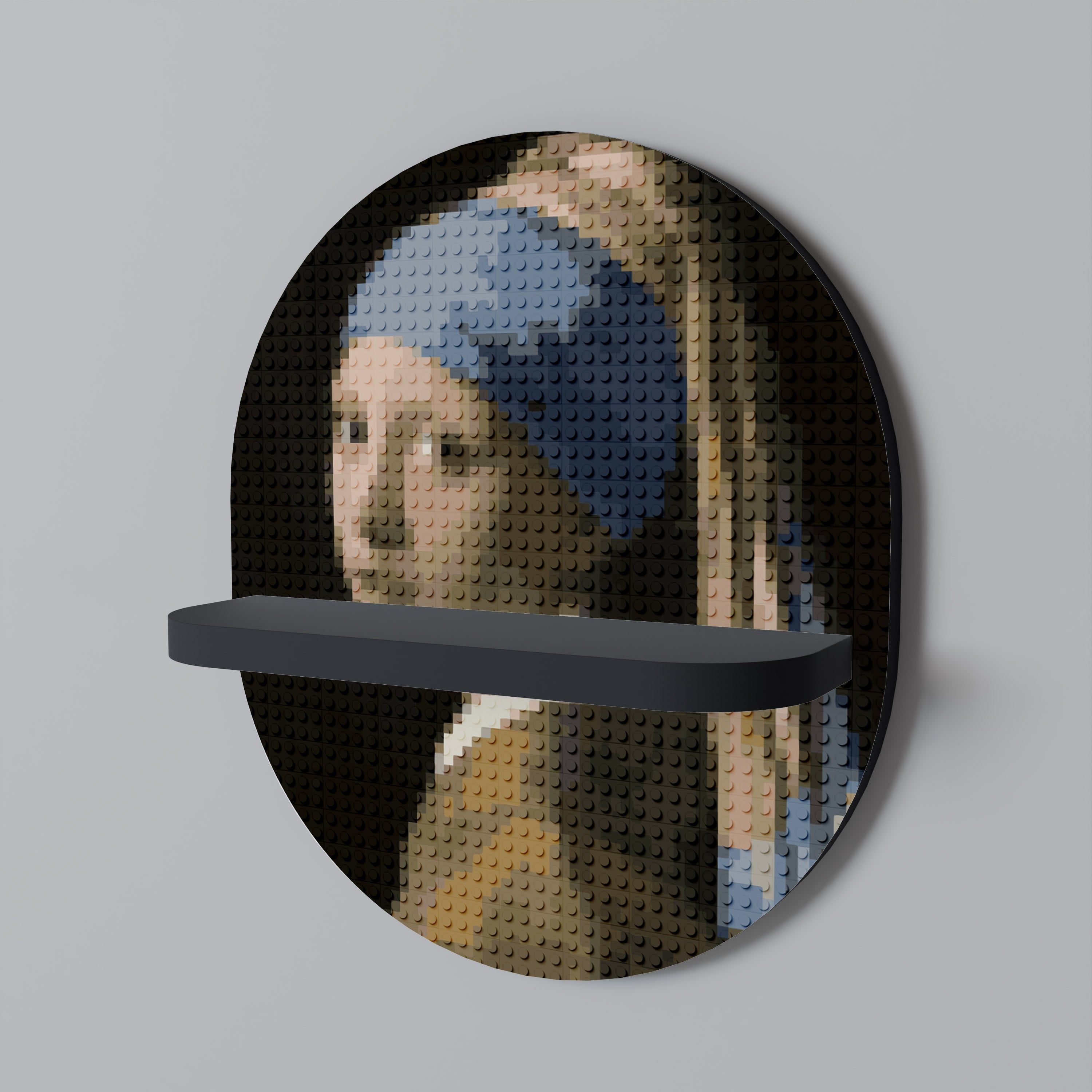 Étagère d'art ovale STRUCTURAL MASTERPIECE en finition noire