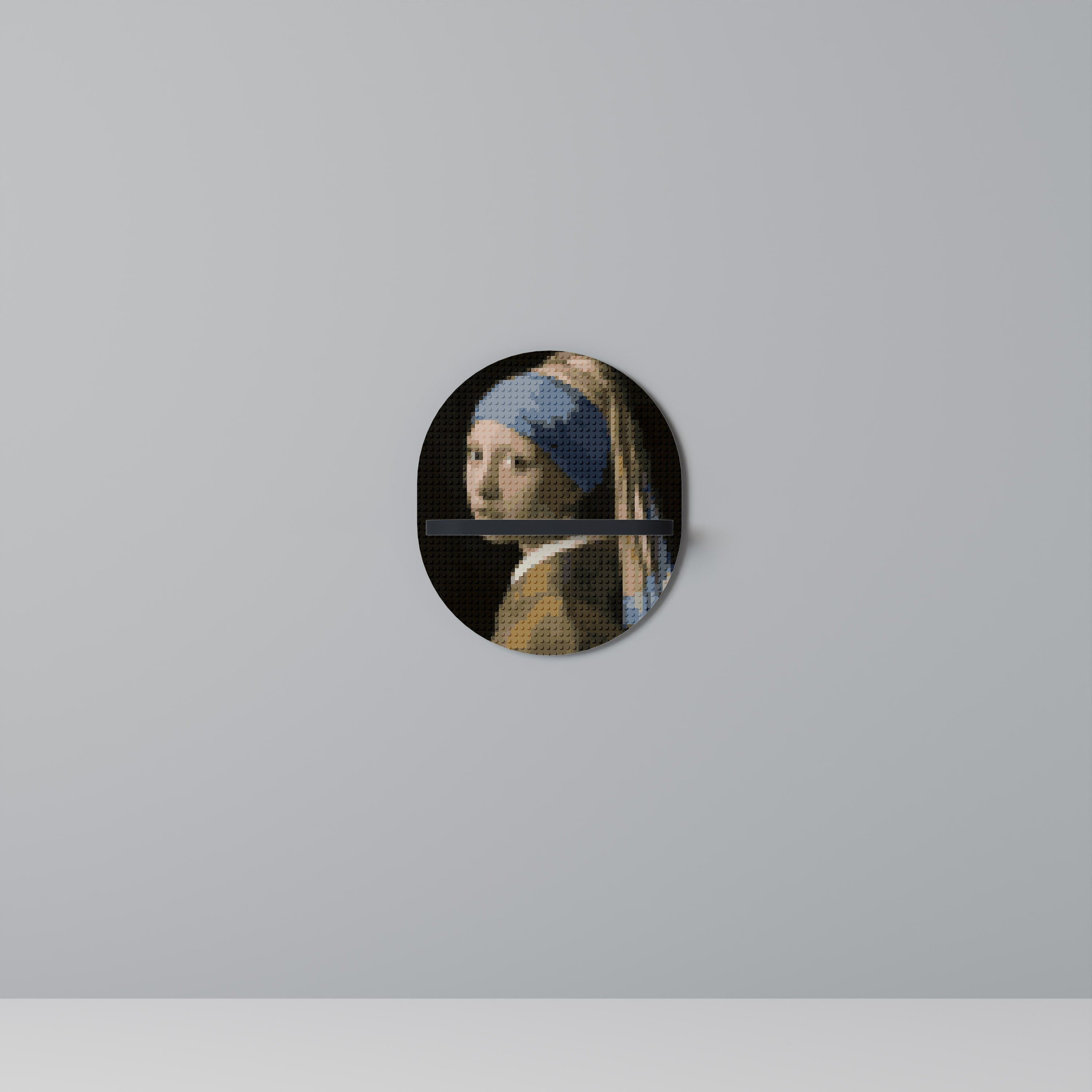 Étagère d'art ovale STRUCTURAL MASTERPIECE en finition noire