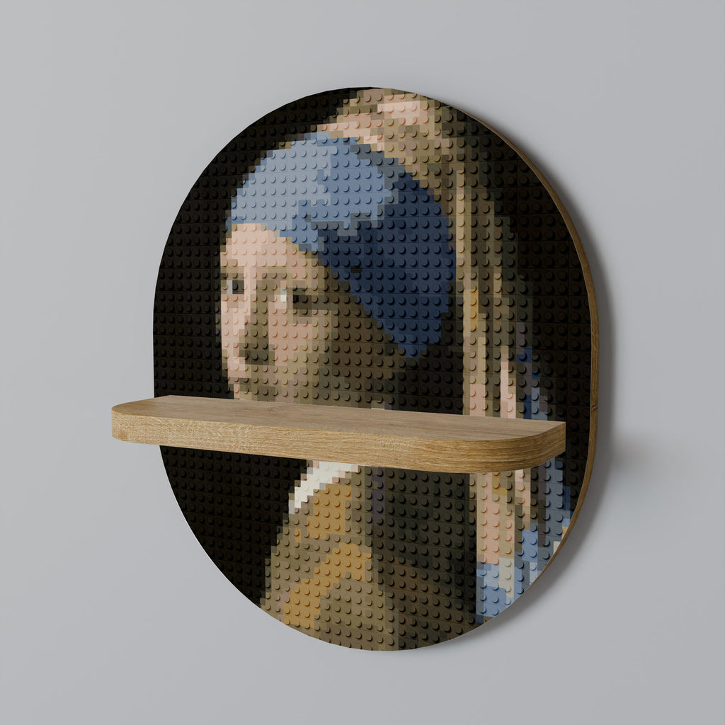 Étagère d'art ovale STRUCTURAL MASTERPIECE effet chêne