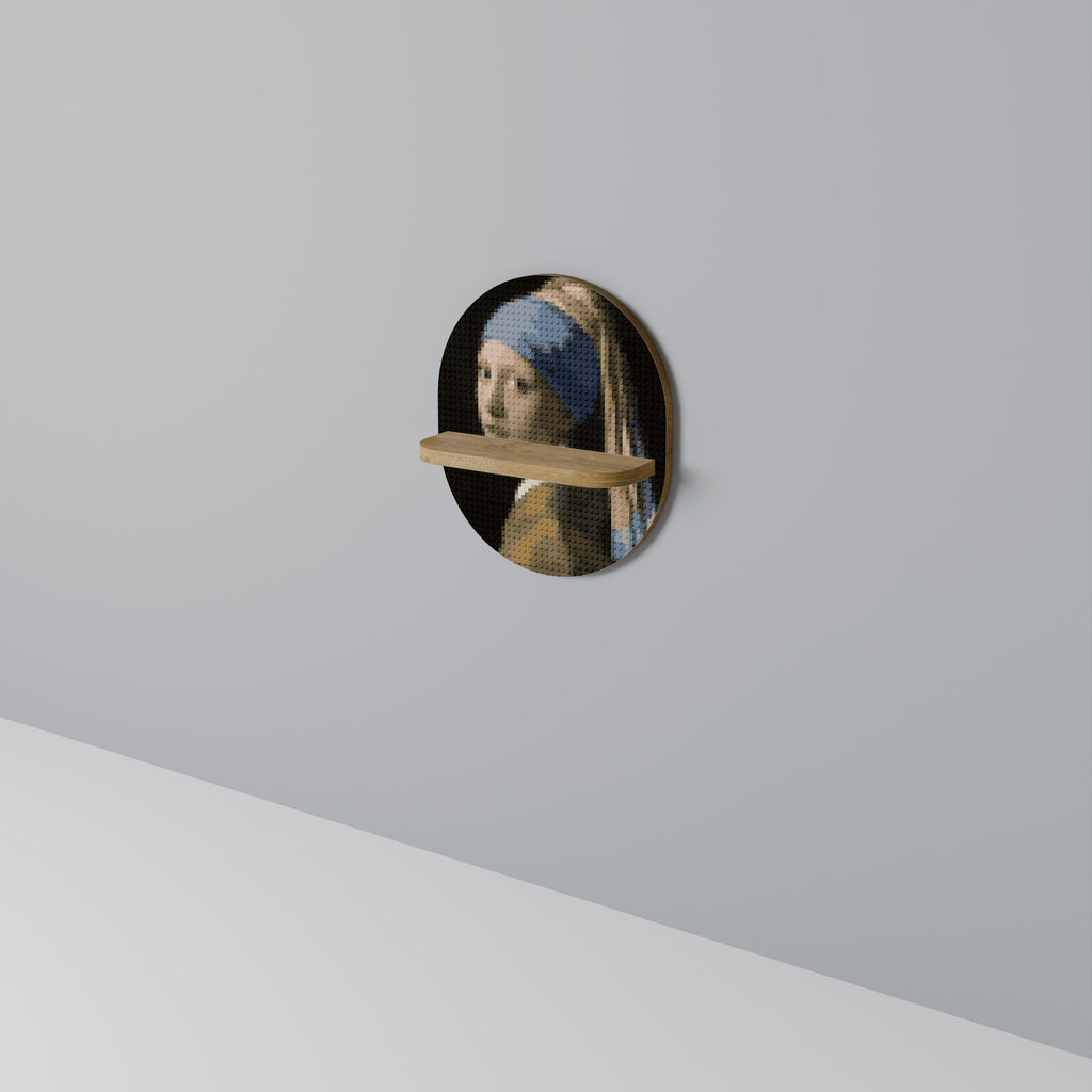 Étagère d'art ovale STRUCTURAL MASTERPIECE effet chêne