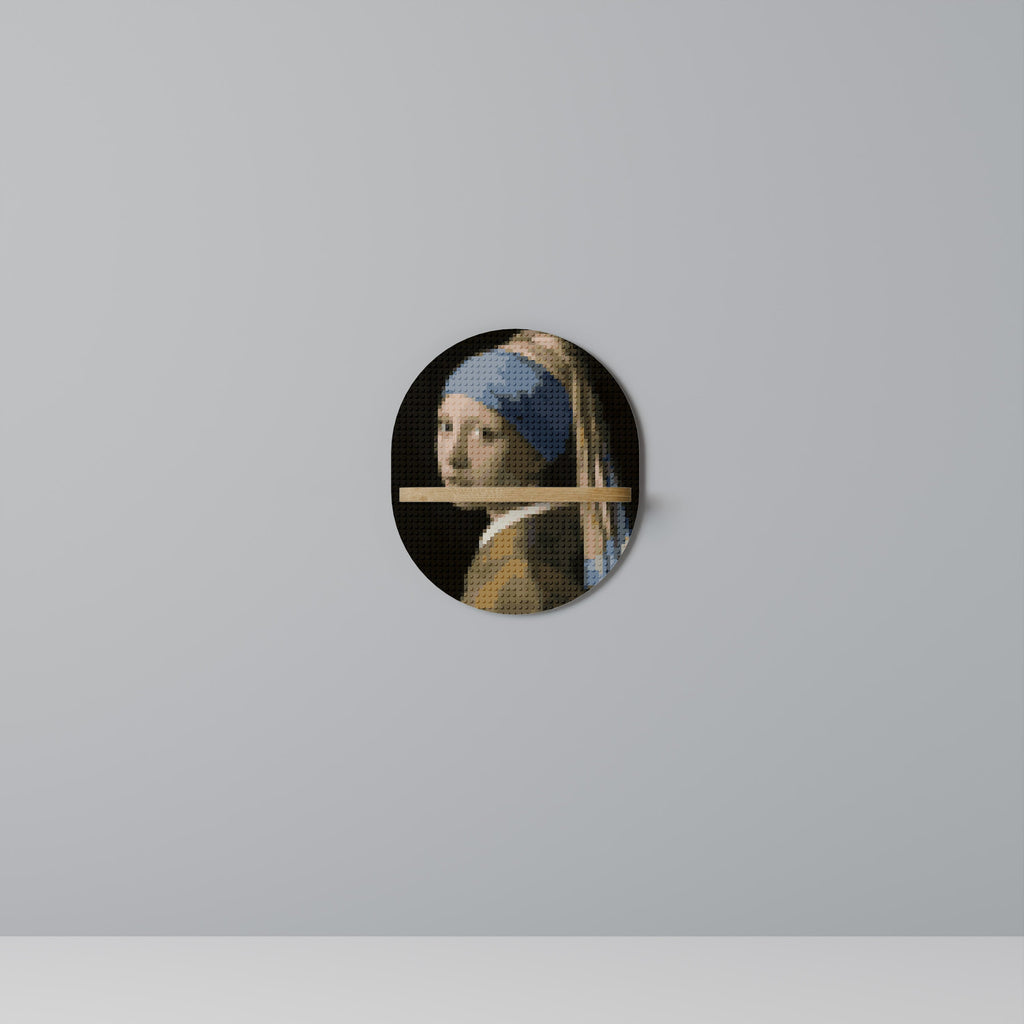 Étagère d'art ovale STRUCTURAL MASTERPIECE effet chêne