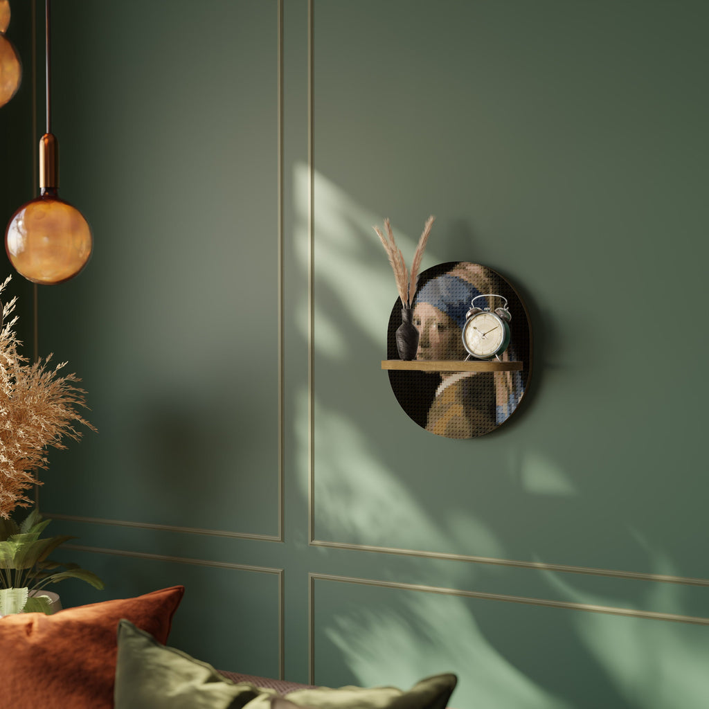 Étagère d'art ovale STRUCTURAL MASTERPIECE effet chêne