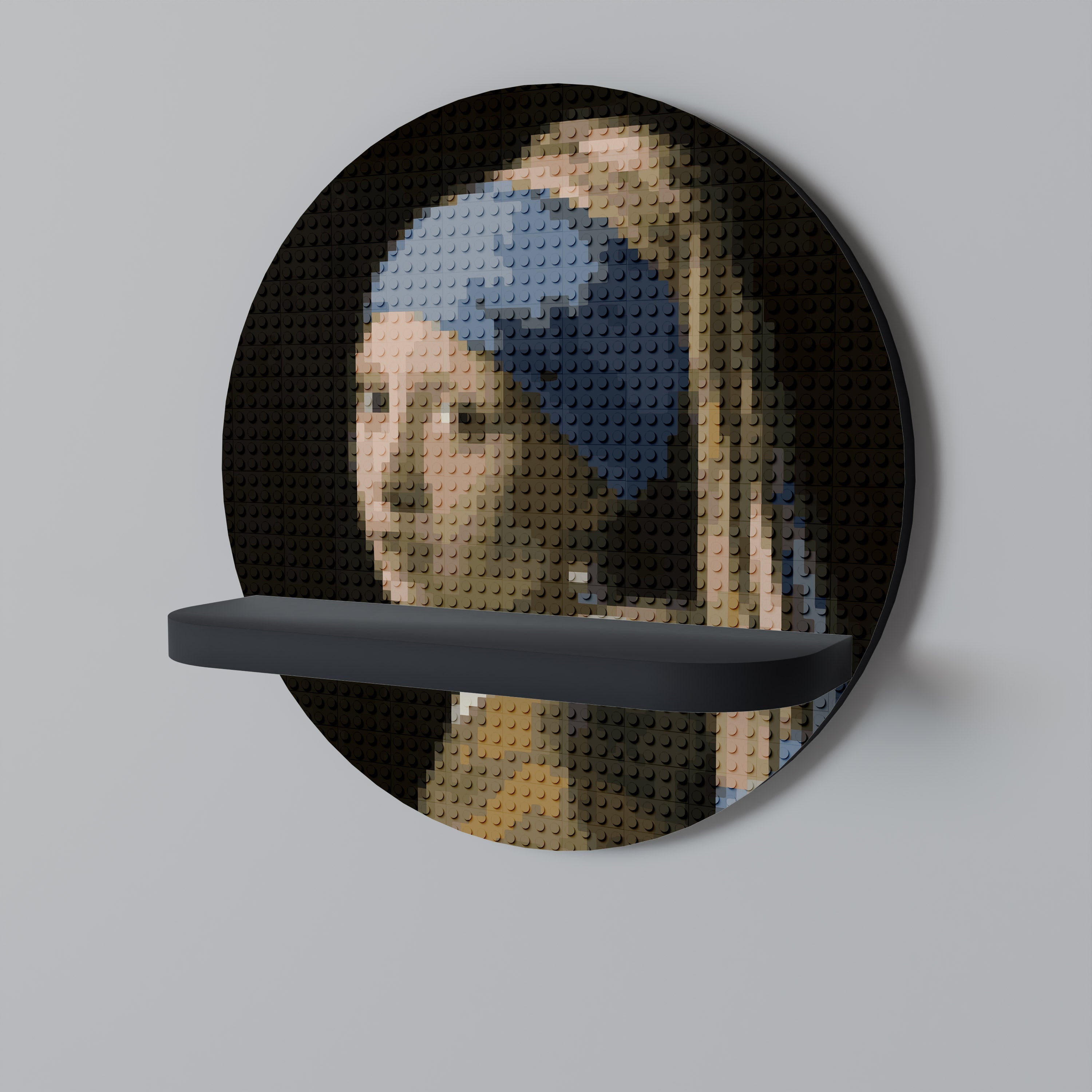 Étagère d'art ronde STRUCTURAL MASTERPIECE en finition noire