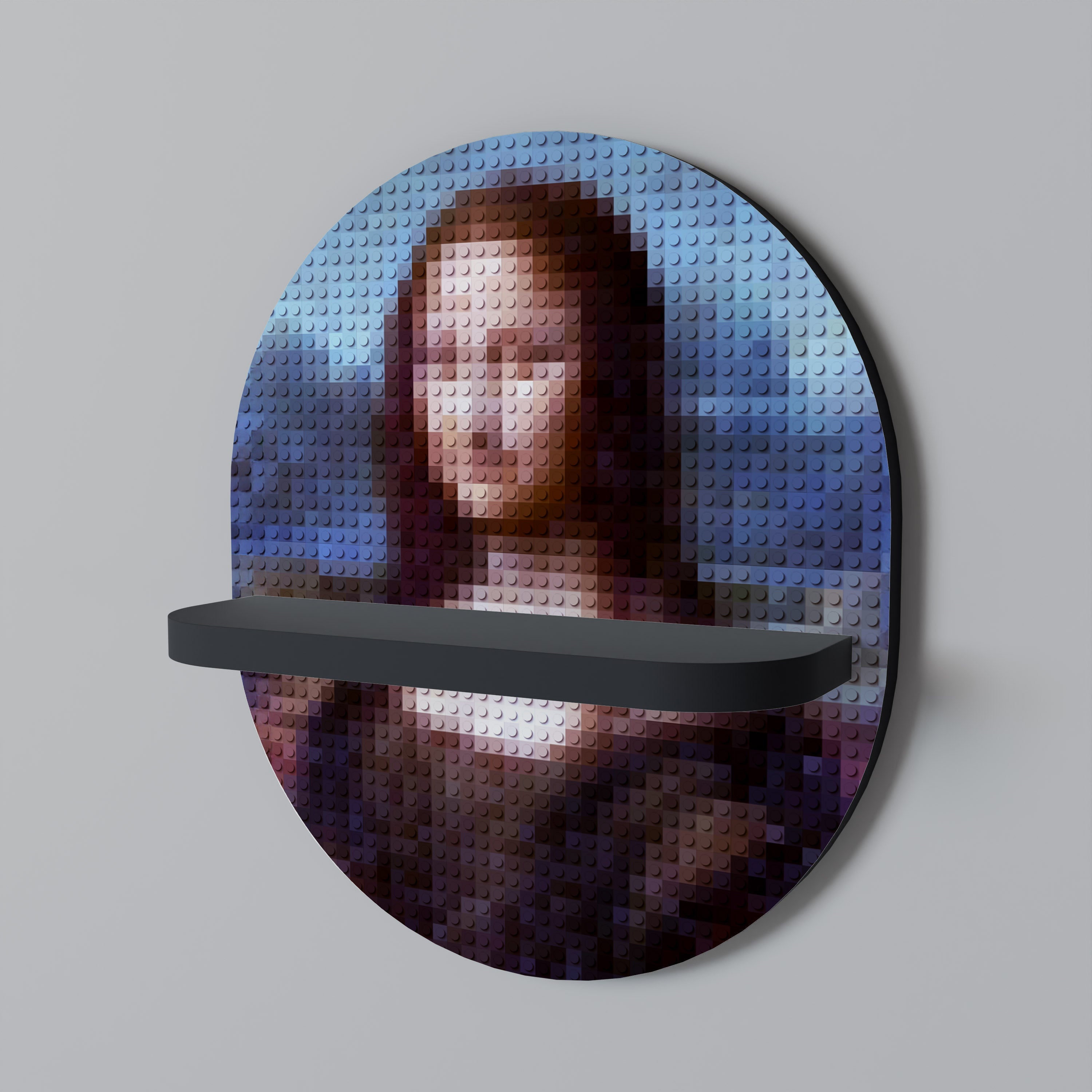 Étagère d'art ovale CONSTRUCTIVE ART en finition noire