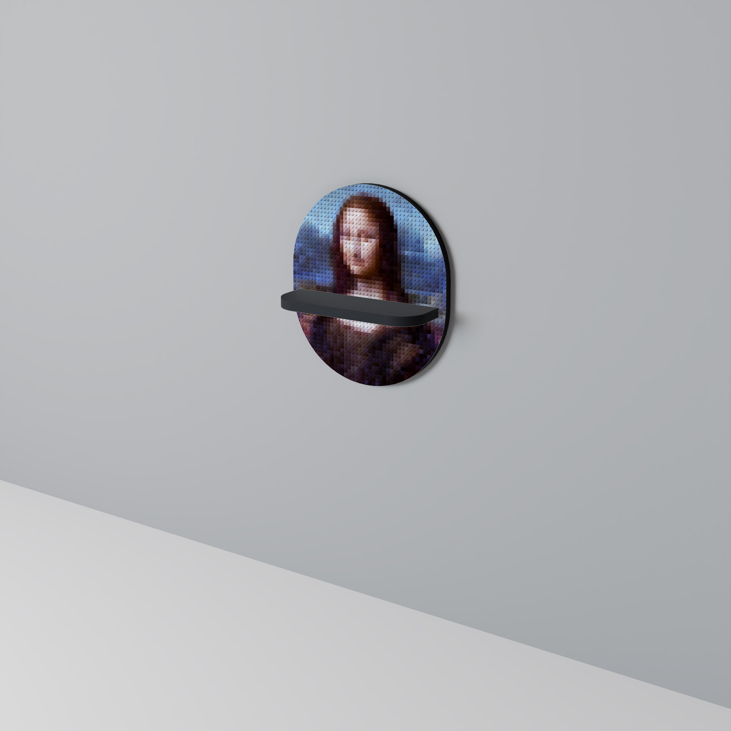 Étagère d'art ovale CONSTRUCTIVE ART en finition noire