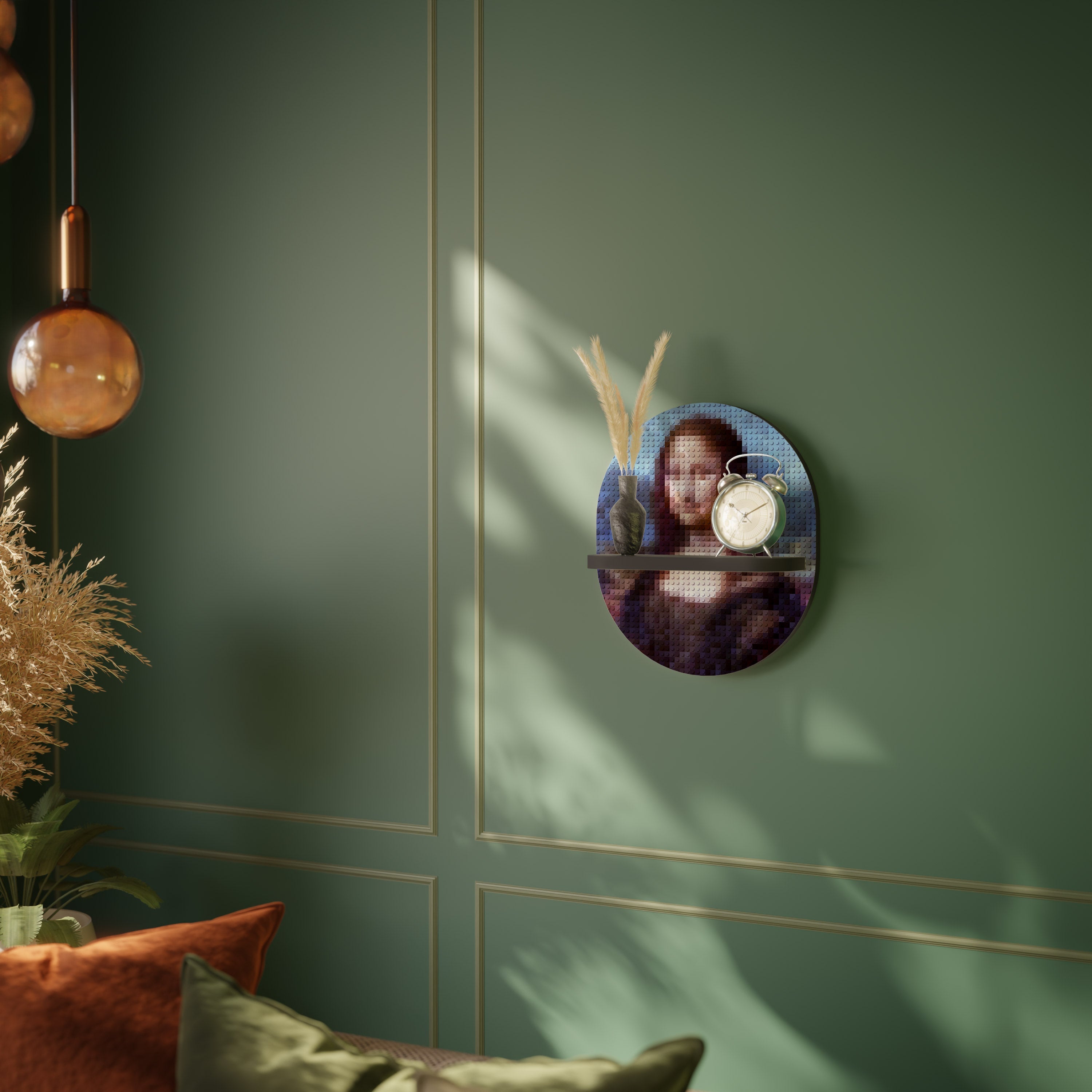 Étagère d'art ovale CONSTRUCTIVE ART en finition noire