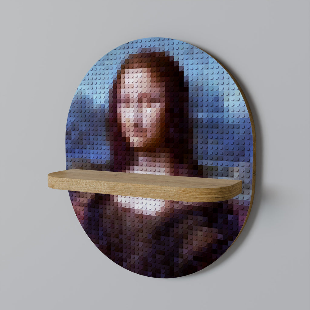 Étagère d'art ovale effet chêne CONSTRUCTIVE ART