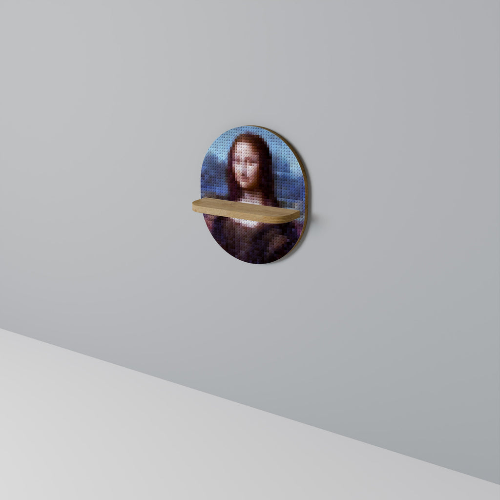 Étagère d'art ovale effet chêne CONSTRUCTIVE ART