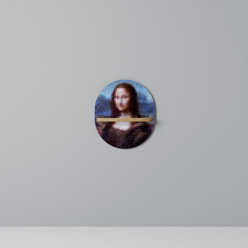 Étagère d'art ovale effet chêne CONSTRUCTIVE ART