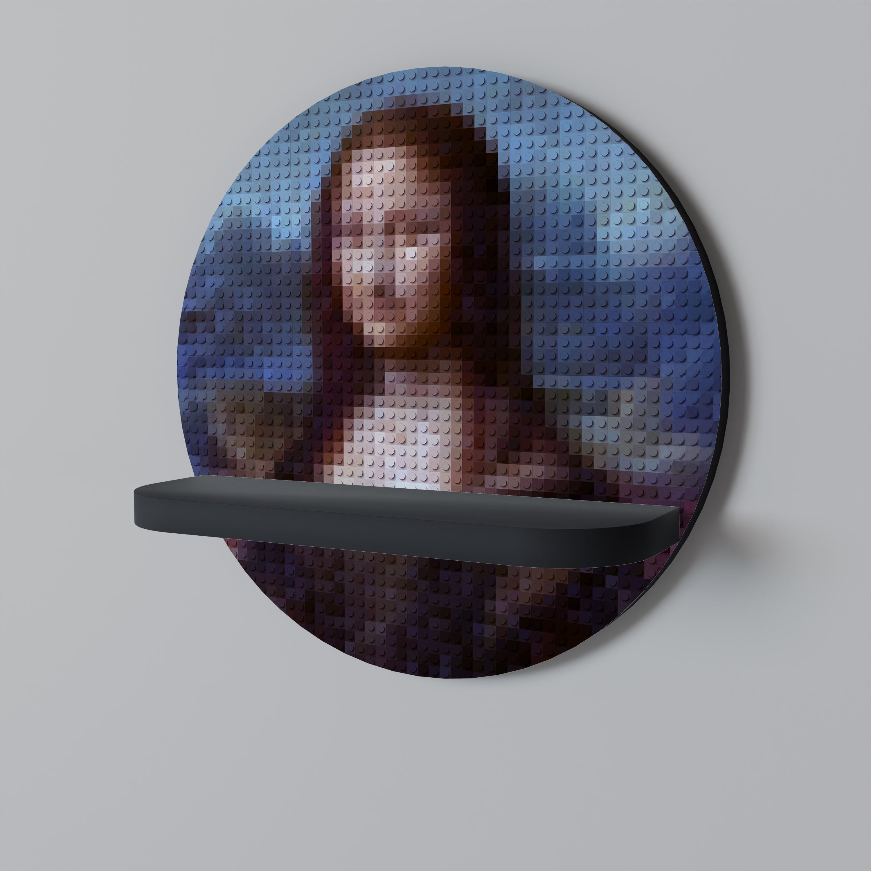 Étagère d'art ronde CONSTRUCTIVE ART en finition noire