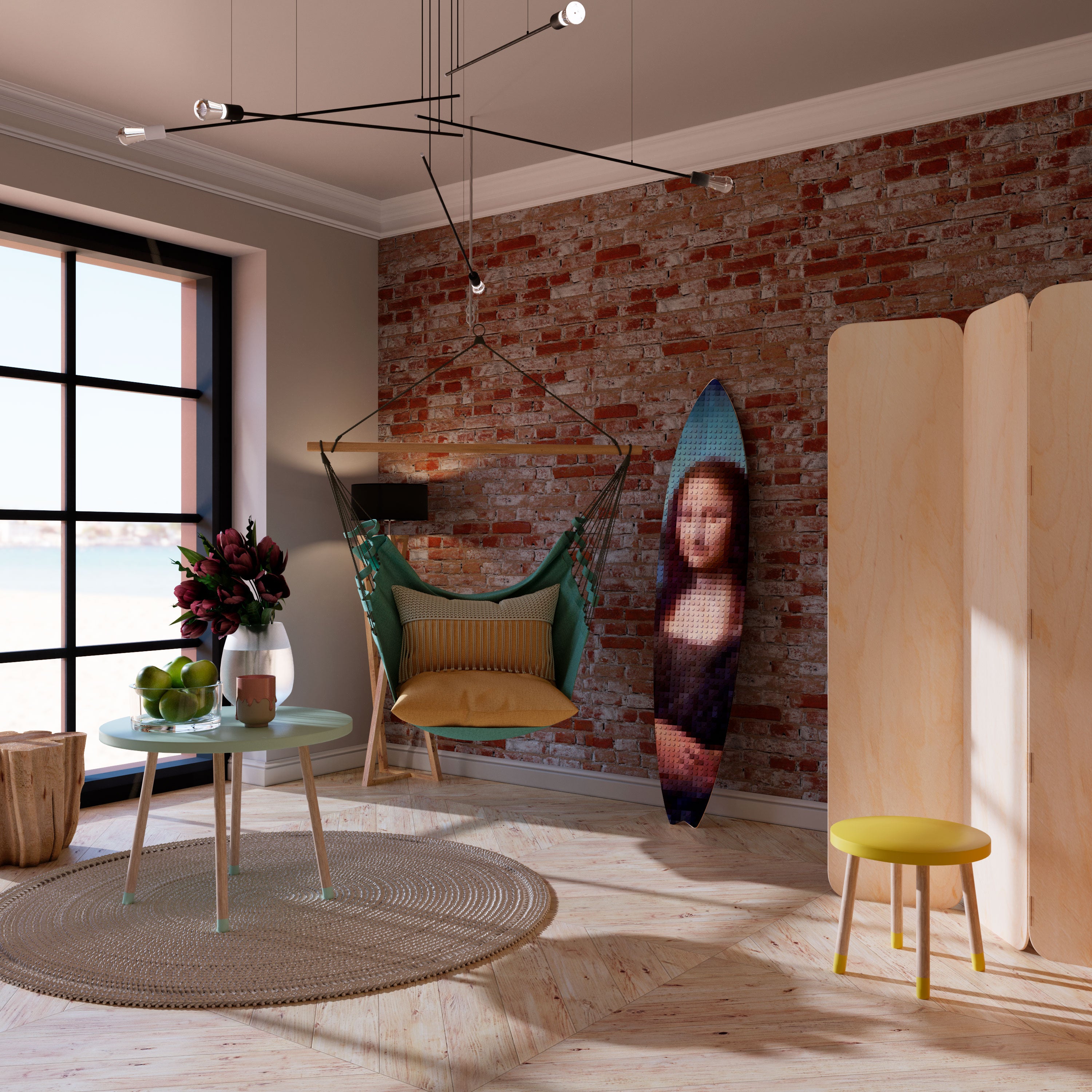 CONSTRUCTIVE ART Surfboard Decorative Panel