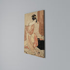 WOMAN, CAT AND EXTRA BROWN Vertical Canvas Print